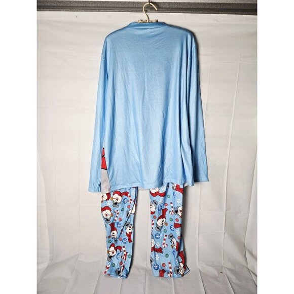 Blue & Gray Frosty The Snowman Printed Pajama Set Men's Size Medium NEW - Picture 4 of 7